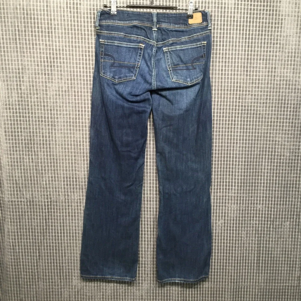 American Eagle Womens Slim Boot Jeans Stretch Size 4 Short Dark Wash Blue